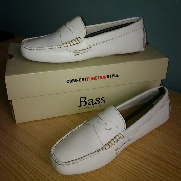 Bass SIMONE Driving Moccasins WHITE 8.5M - Picture 3 of 6